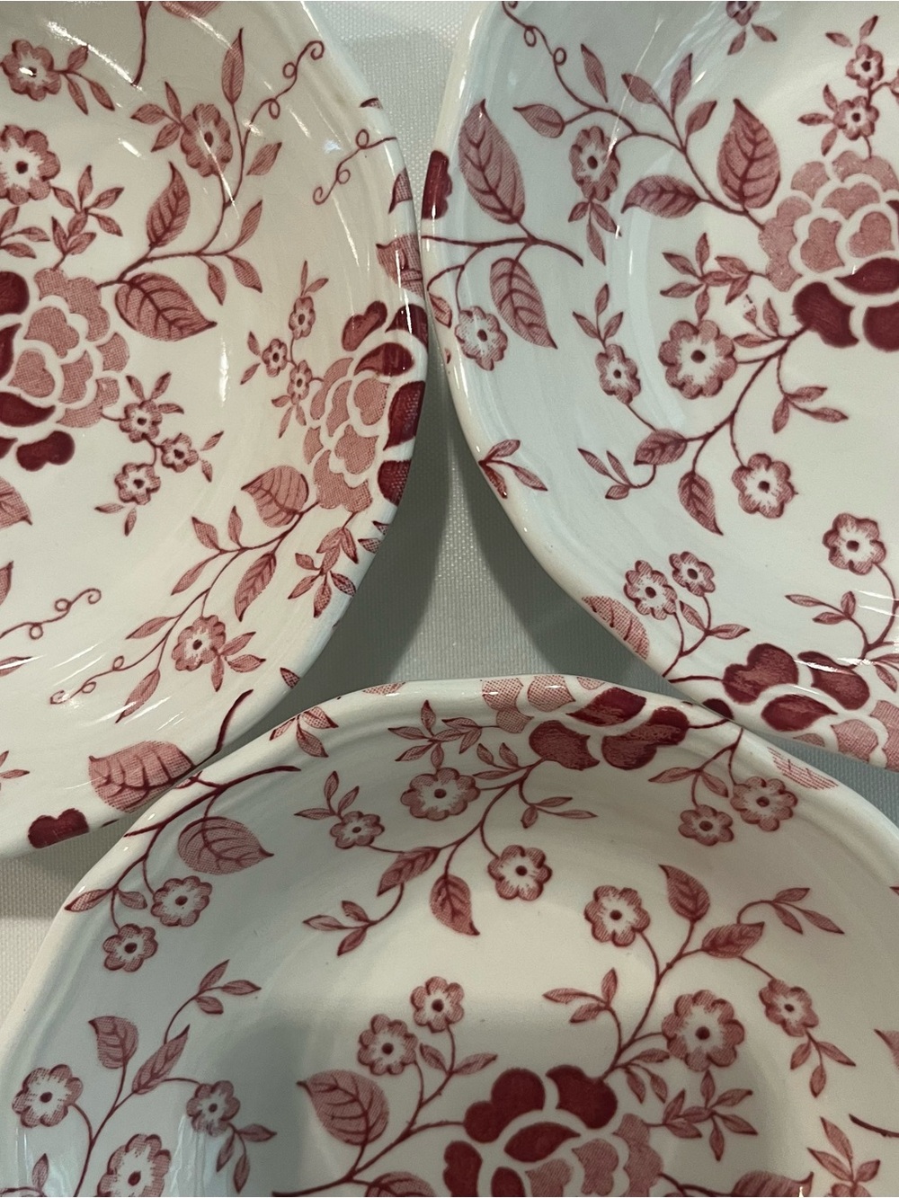 Set of 3 Royal Staffordshire Heirloom Ironstone “Victoria Red” small bowls